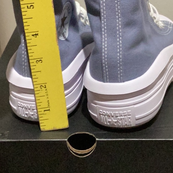 Converse Light Blue High Top Platform Sneakers - Size 6 - Picture 3 of 8